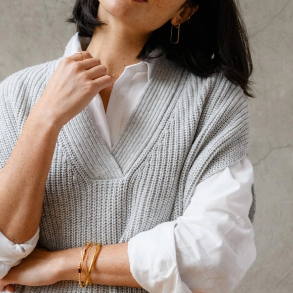 ABLE Ingrid Sweater Vest XS Heather Grey - Picture 4 of 11